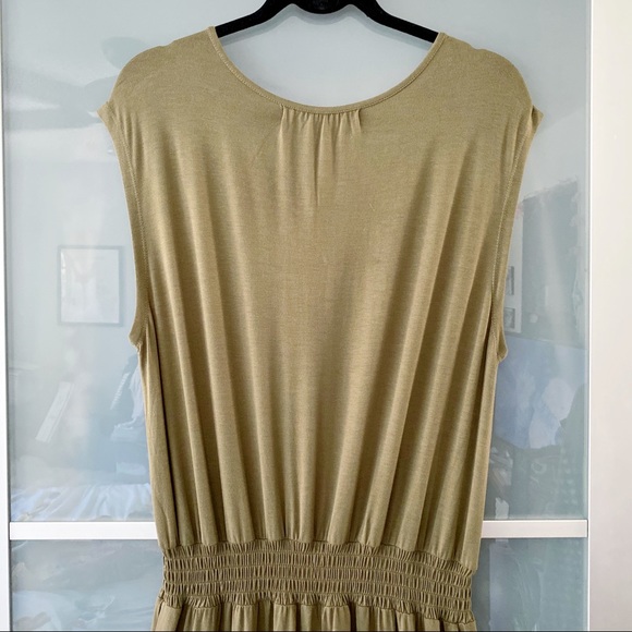 Michael Stars Smocked Waist Jumpsuit - Olive Green - Picture 7 of 11